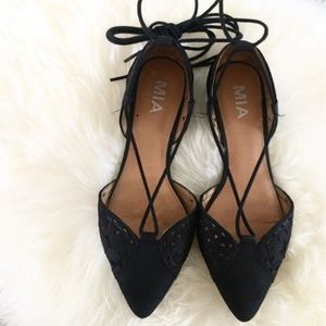 Black Mia Norine Lace Up Flats